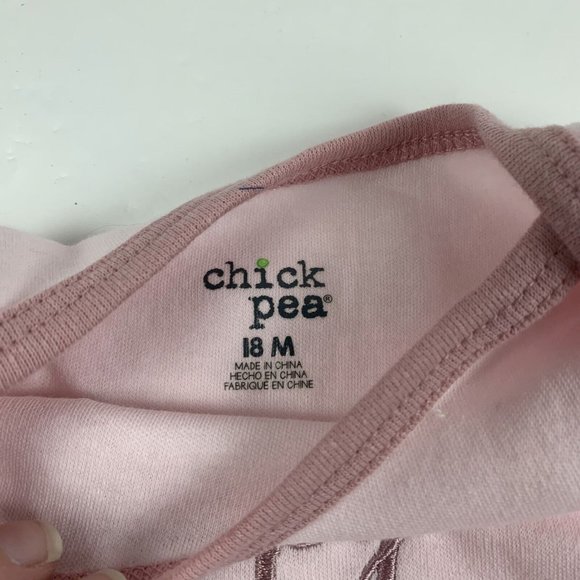 Chick Pea bodysuit Girls 18 M Pink Happy Thoughts Crew Neck Short Sleeve 6211 - Picture 2 of 5